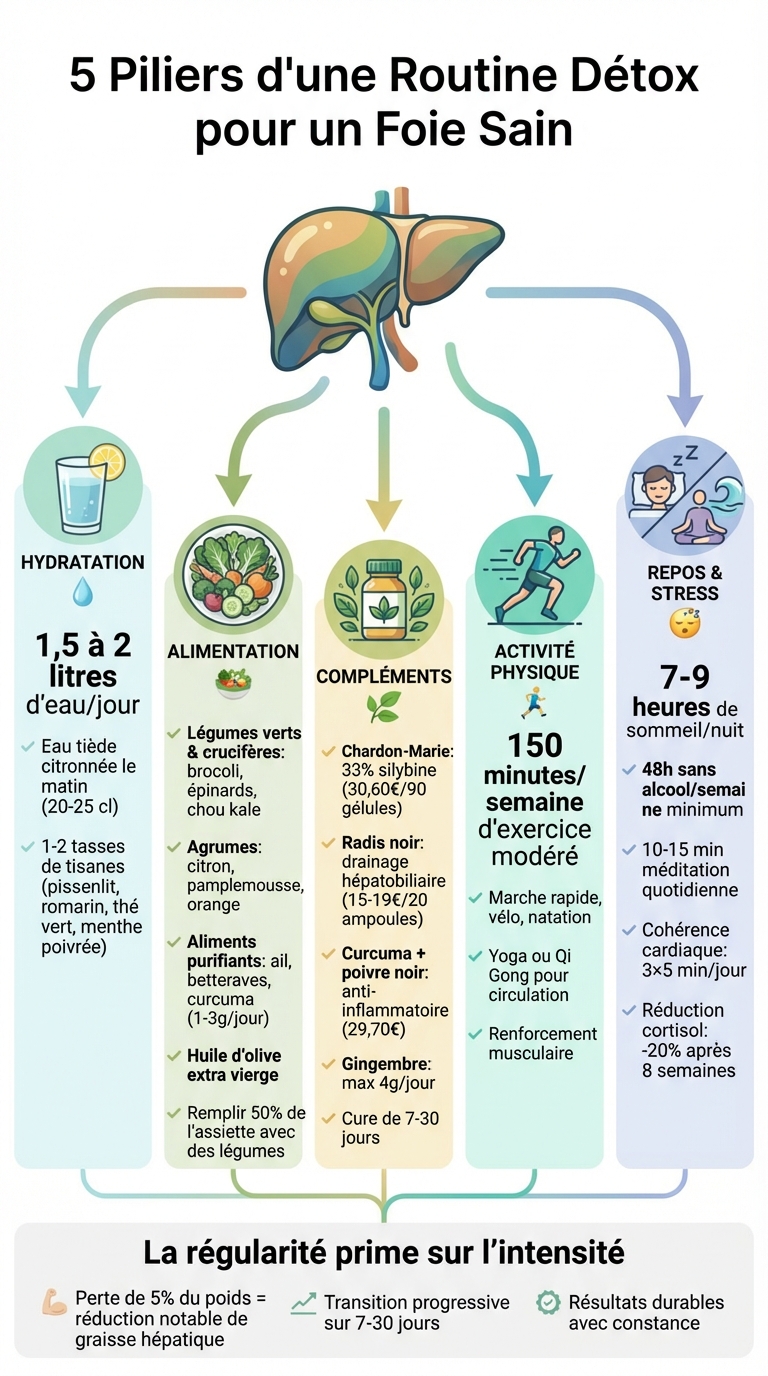 Routine détox quotidienne pour un foie sain : 5 piliers essentiels
