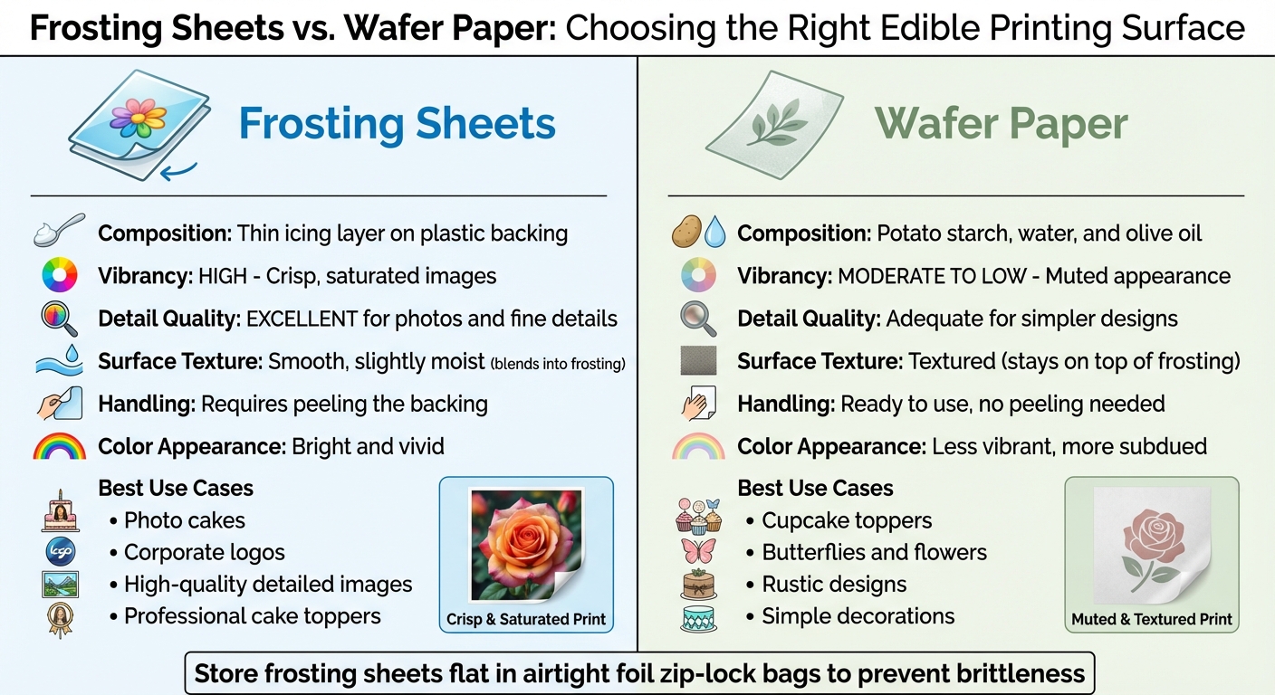 Frosting Sheets vs Wafer Paper Comparison for Edible Printing