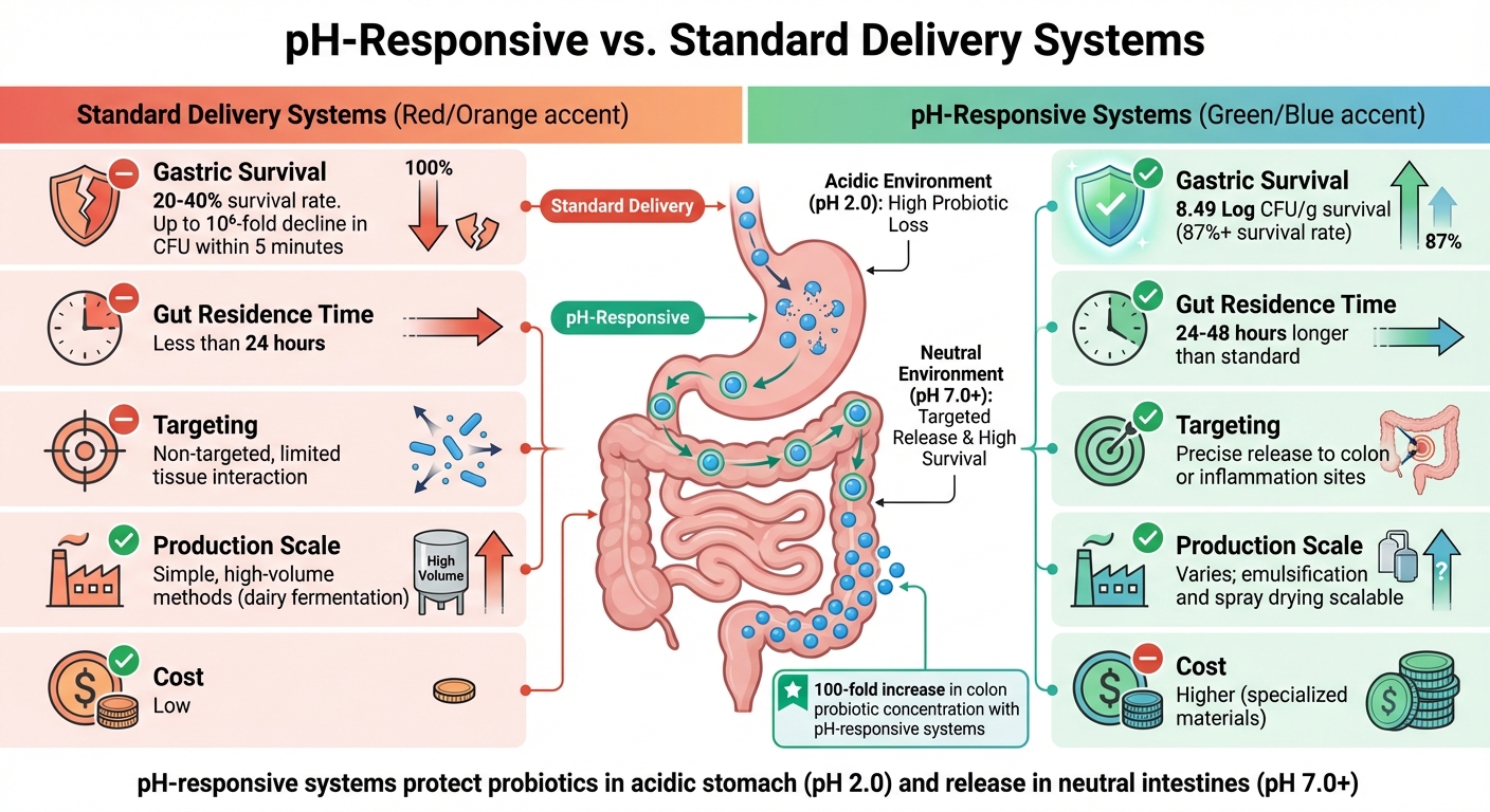 pH-Responsive vs Standard Probiotic Delivery Systems Performance Comparison