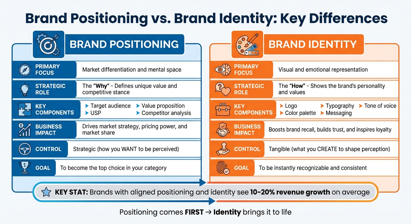 Brand Positioning vs Brand Identity: Key Differences Comparison Chart