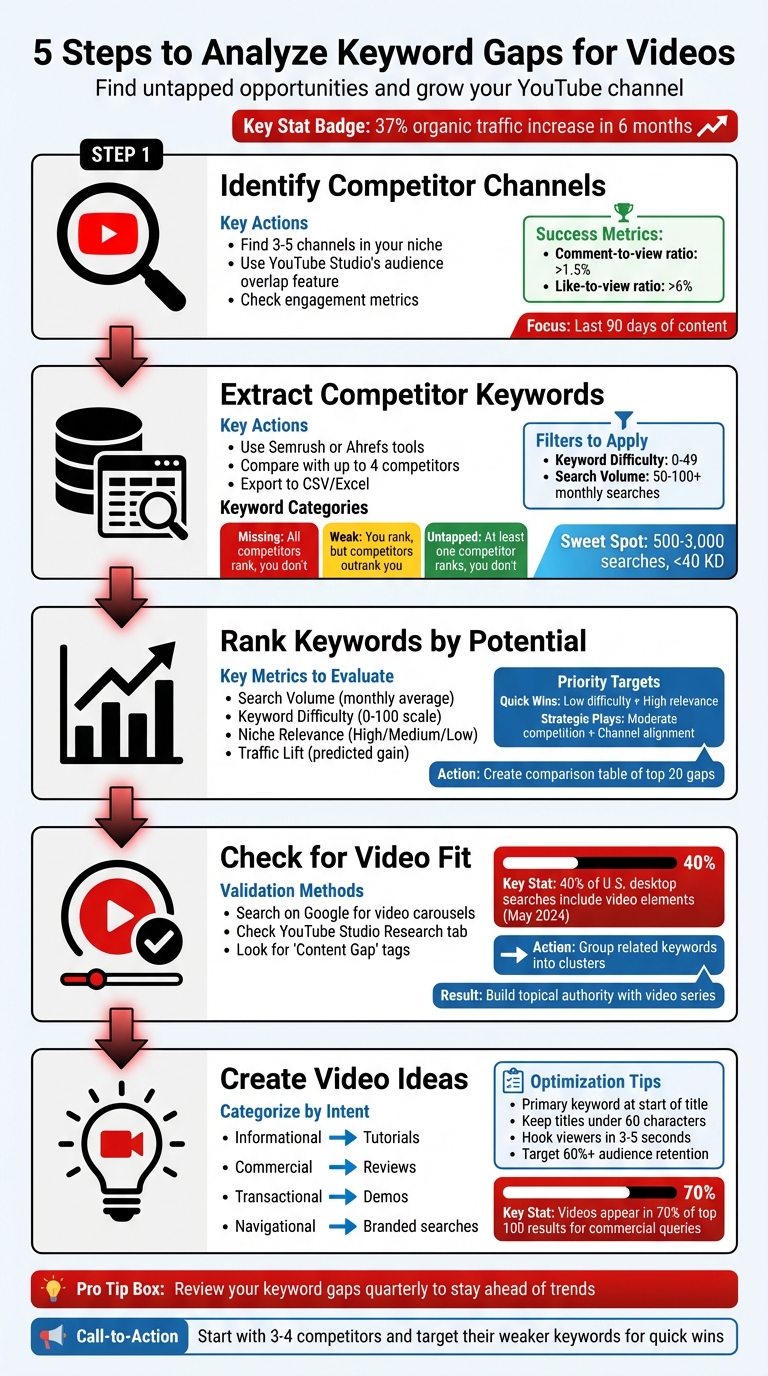 5-Step Keyword Gap Analysis Process for YouTube Videos