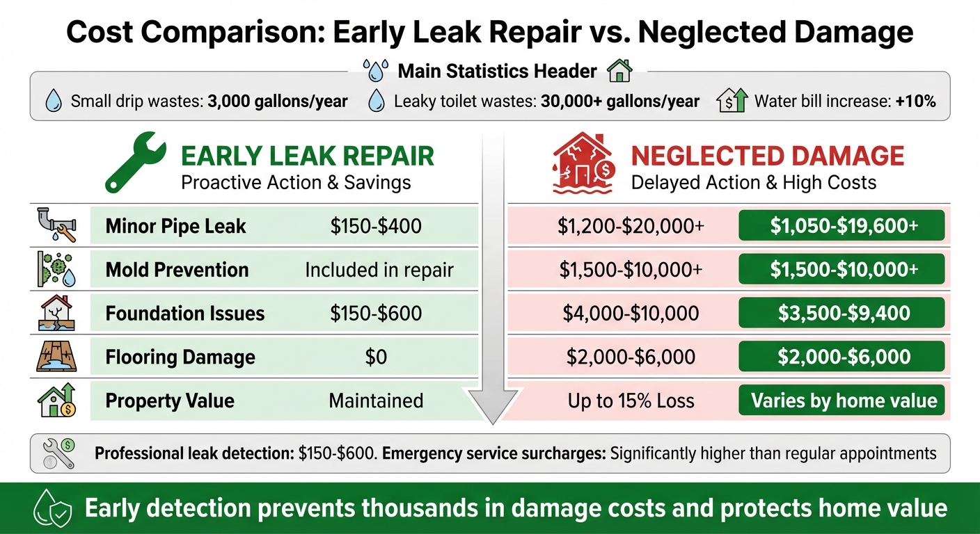 Cost Comparison: Early Plumbing Leak Repairs vs Neglected Damage