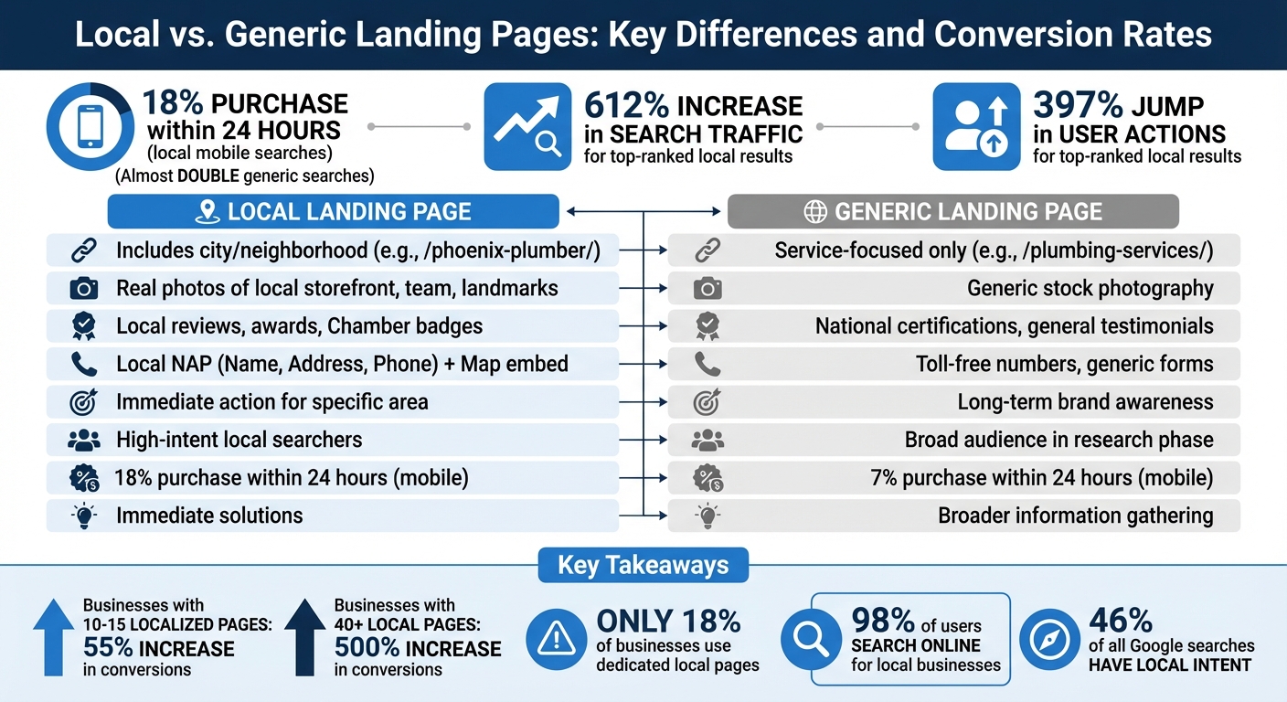 Local vs Generic Landing Pages: Key Differences and Conversion Rates