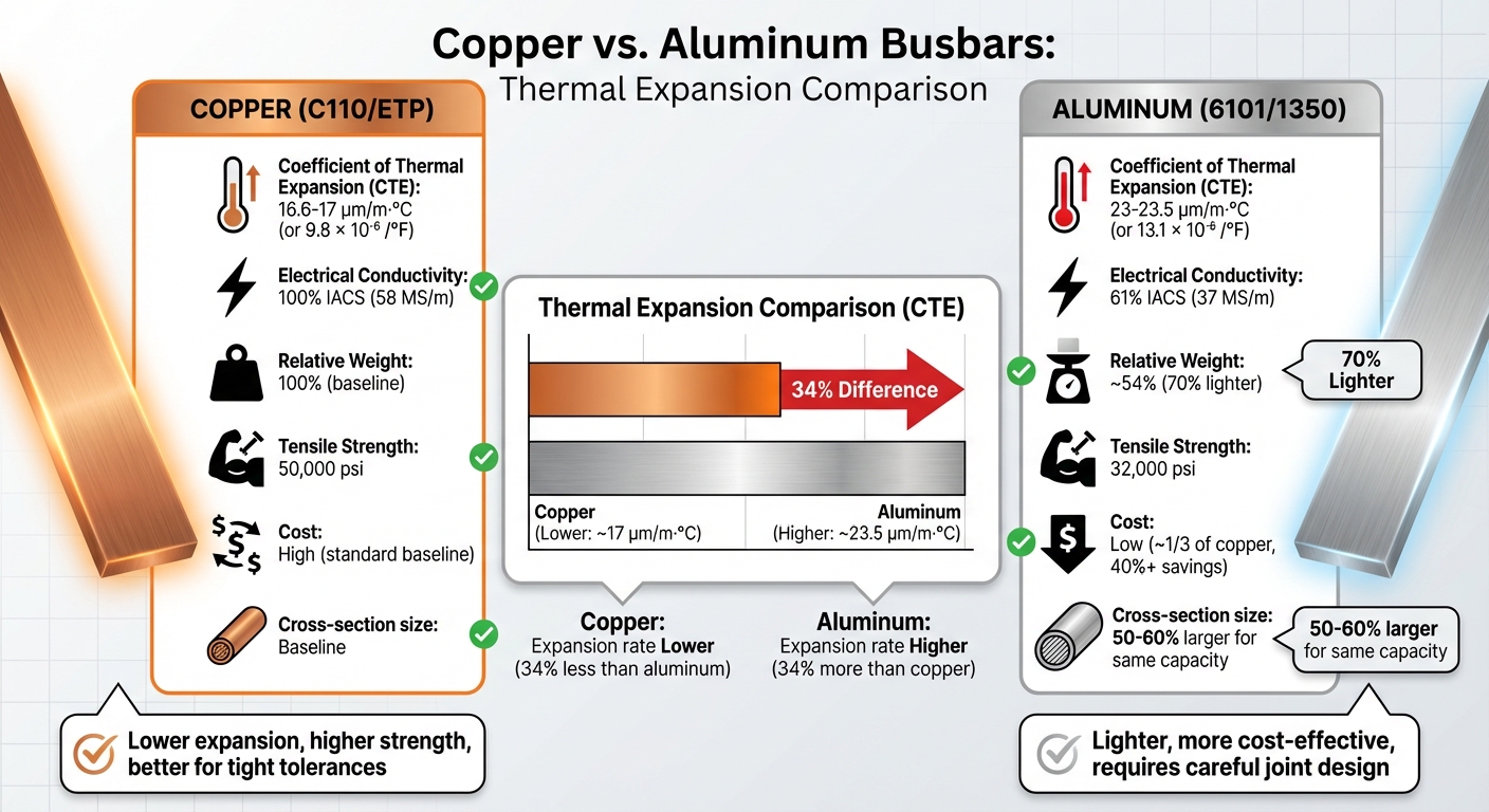Copper vs Aluminum Busbars: Thermal Expansion and Performance Comparison