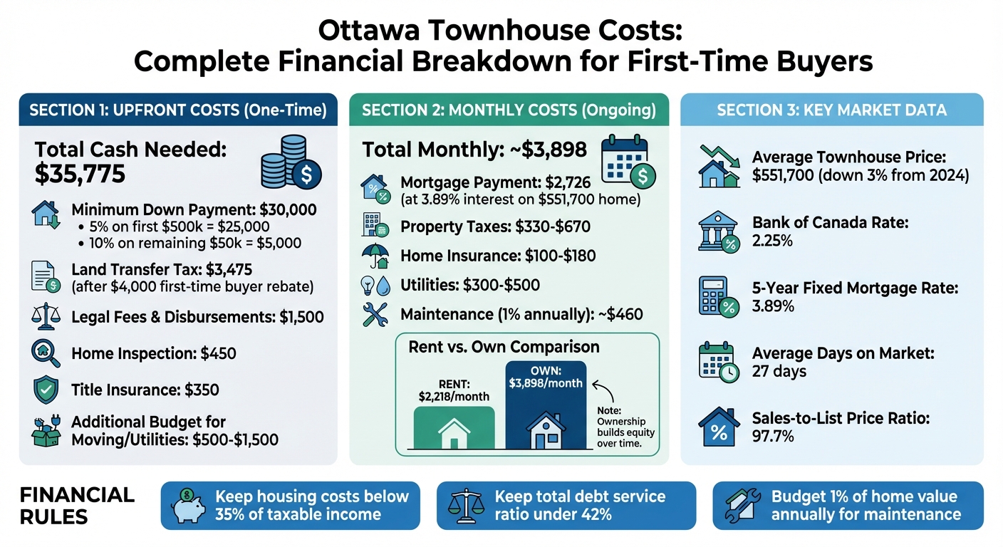 Ottawa Townhouse Costs Breakdown for First-Time Buyers 2025-2026