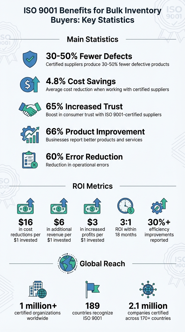 ISO 9001 Benefits for Bulk Inventory Buyers: Key Statistics