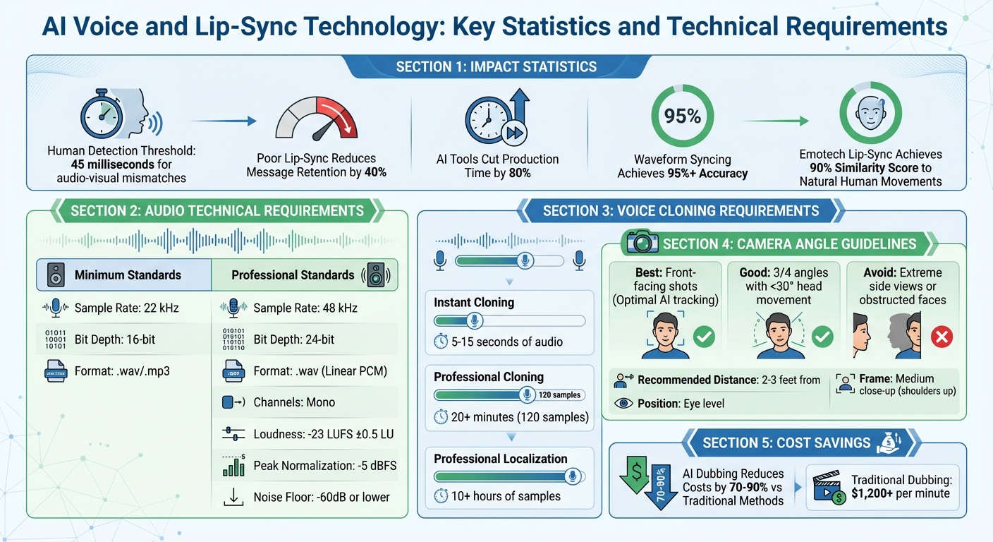 AI Voice and Lip-Sync Technology: Key Statistics and Technical Requirements