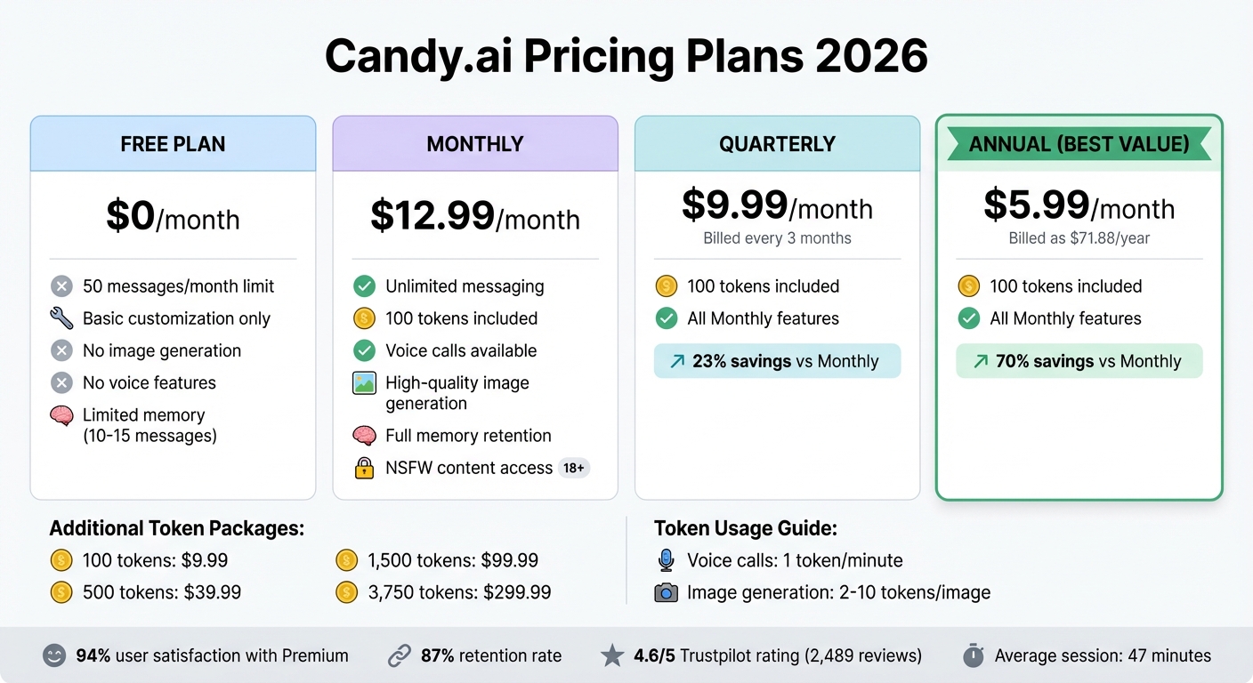 Candy.ai Pricing Plans and Features Comparison 2026
