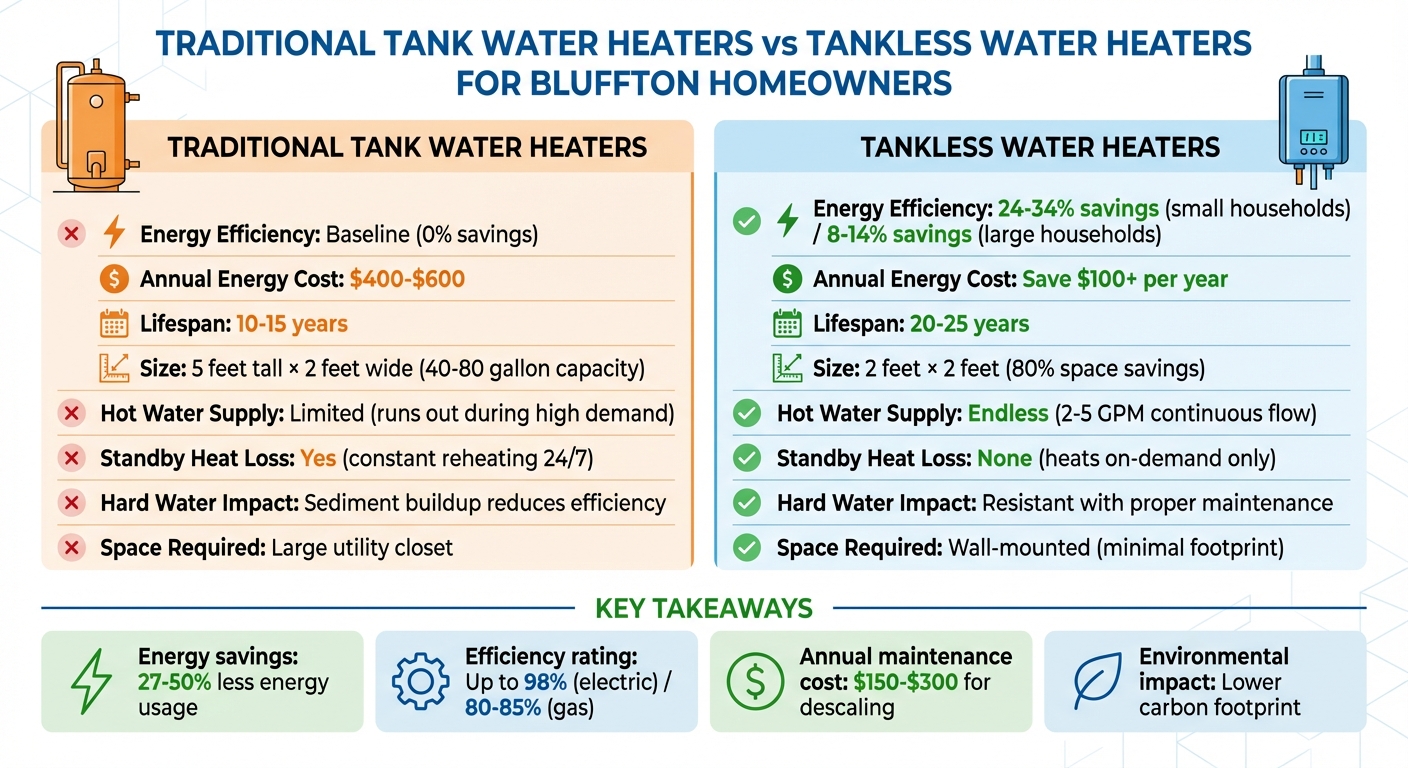 Traditional vs Tankless Water Heaters: Cost, Efficiency, and Lifespan Comparison