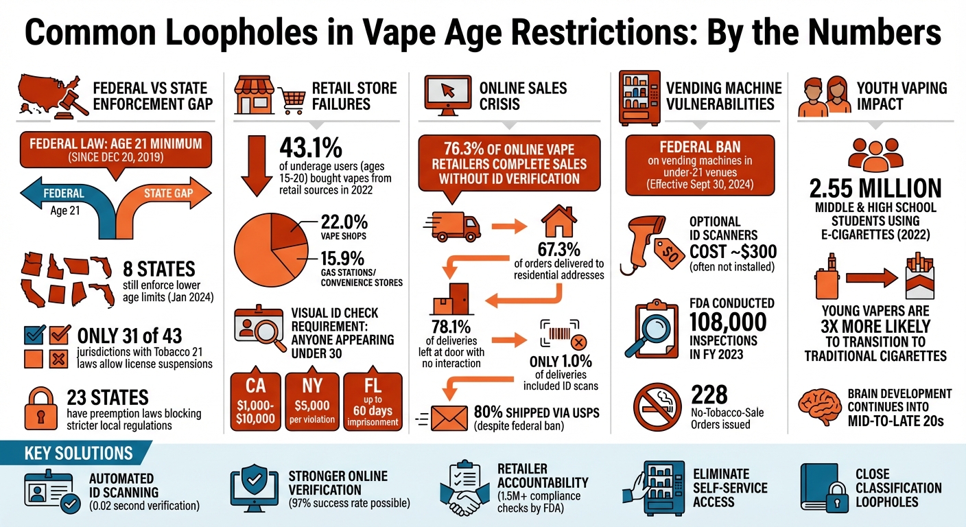 Vape Age Restriction Loopholes: Key Statistics and Enforcement Gaps