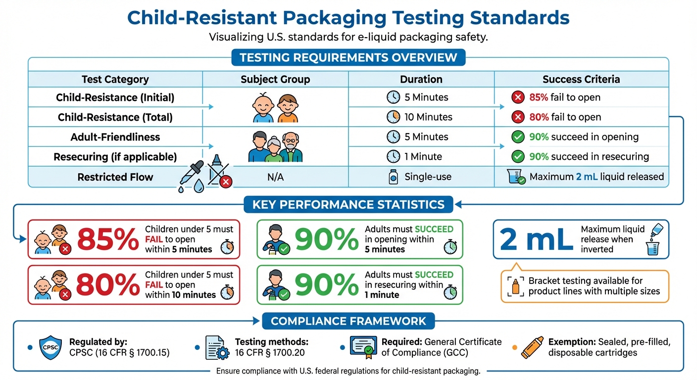 Child-Resistant E-Liquid Packaging Testing Standards and Requirements