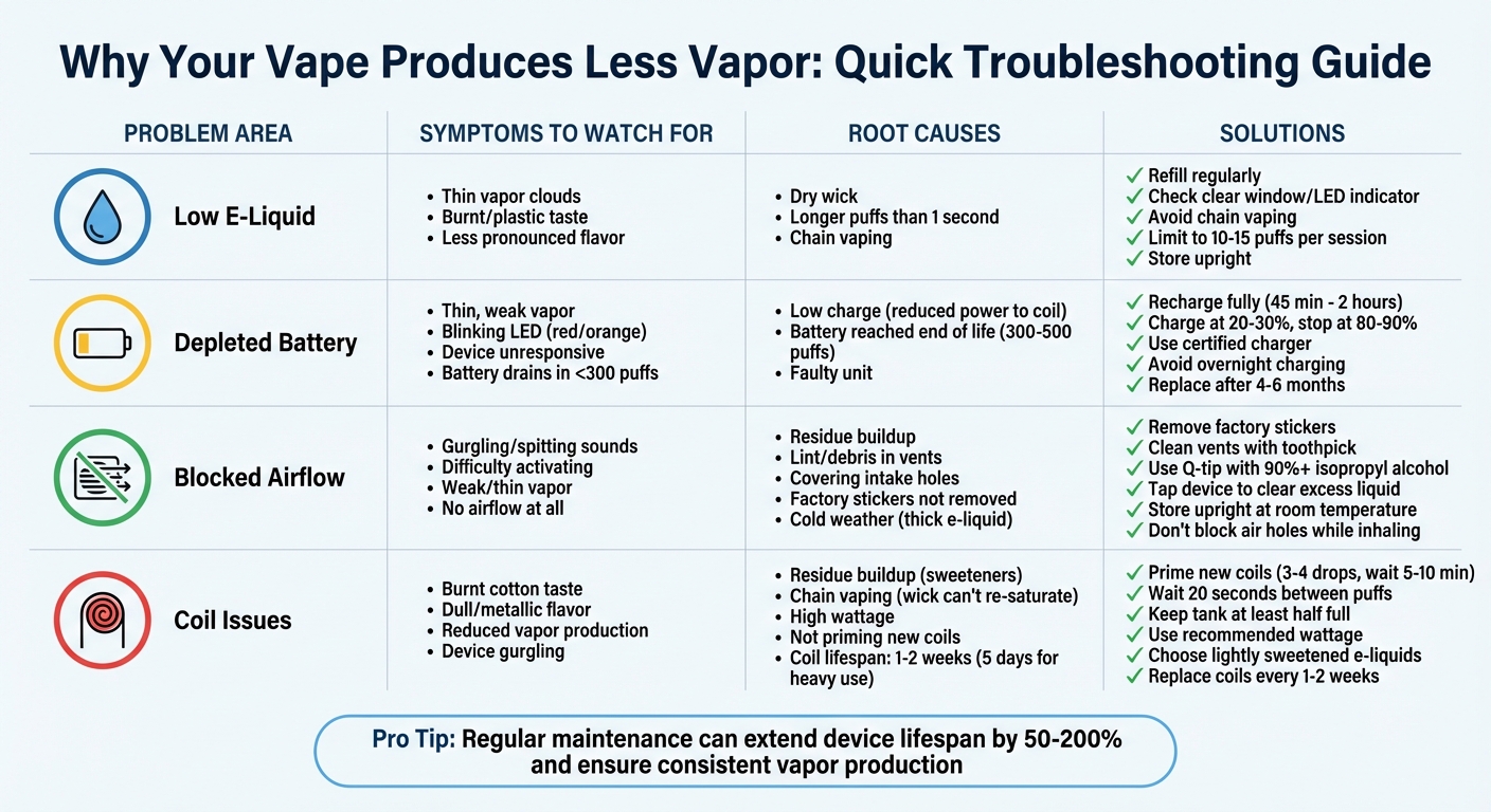 Common Vape Issues: Symptoms, Causes, and Solutions Guide
