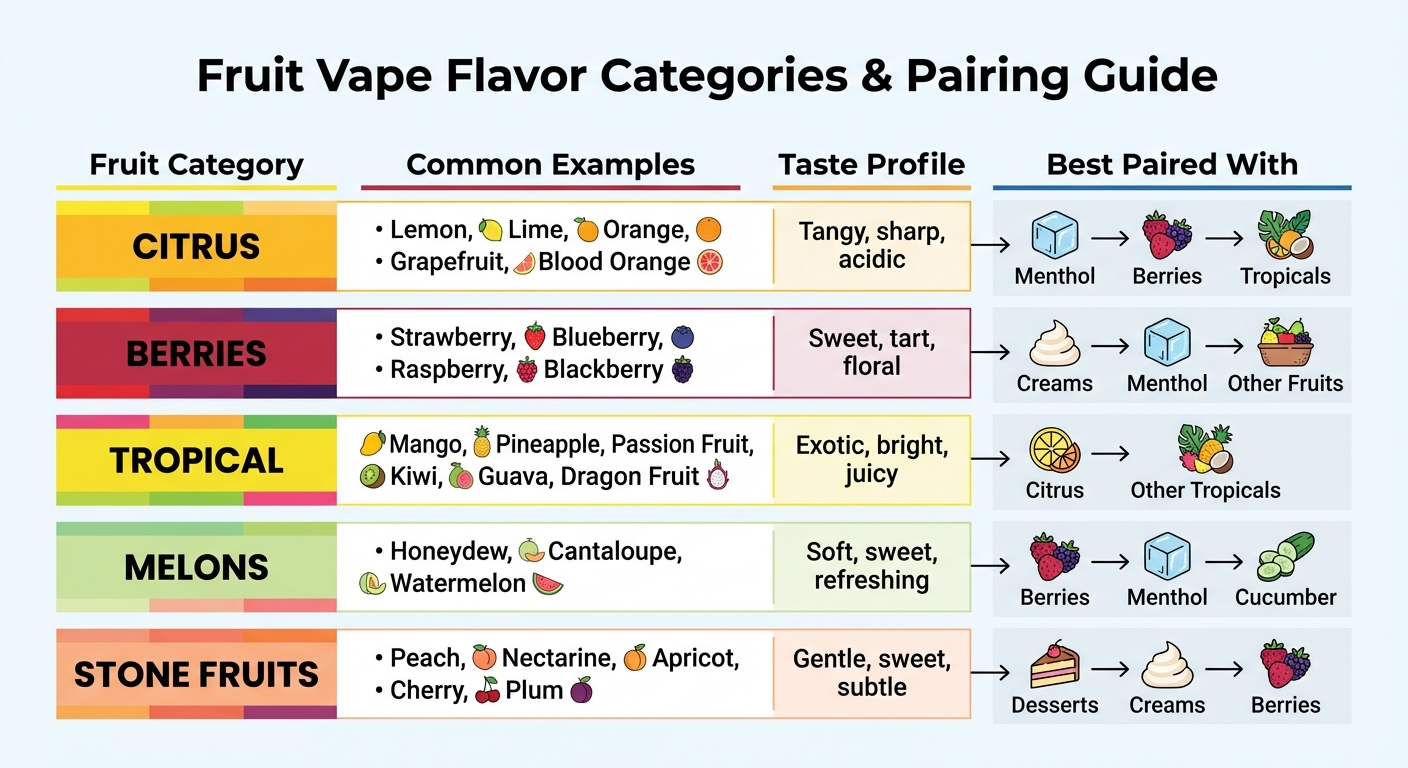 Fruit Vape Flavor Categories and Pairing Guide
