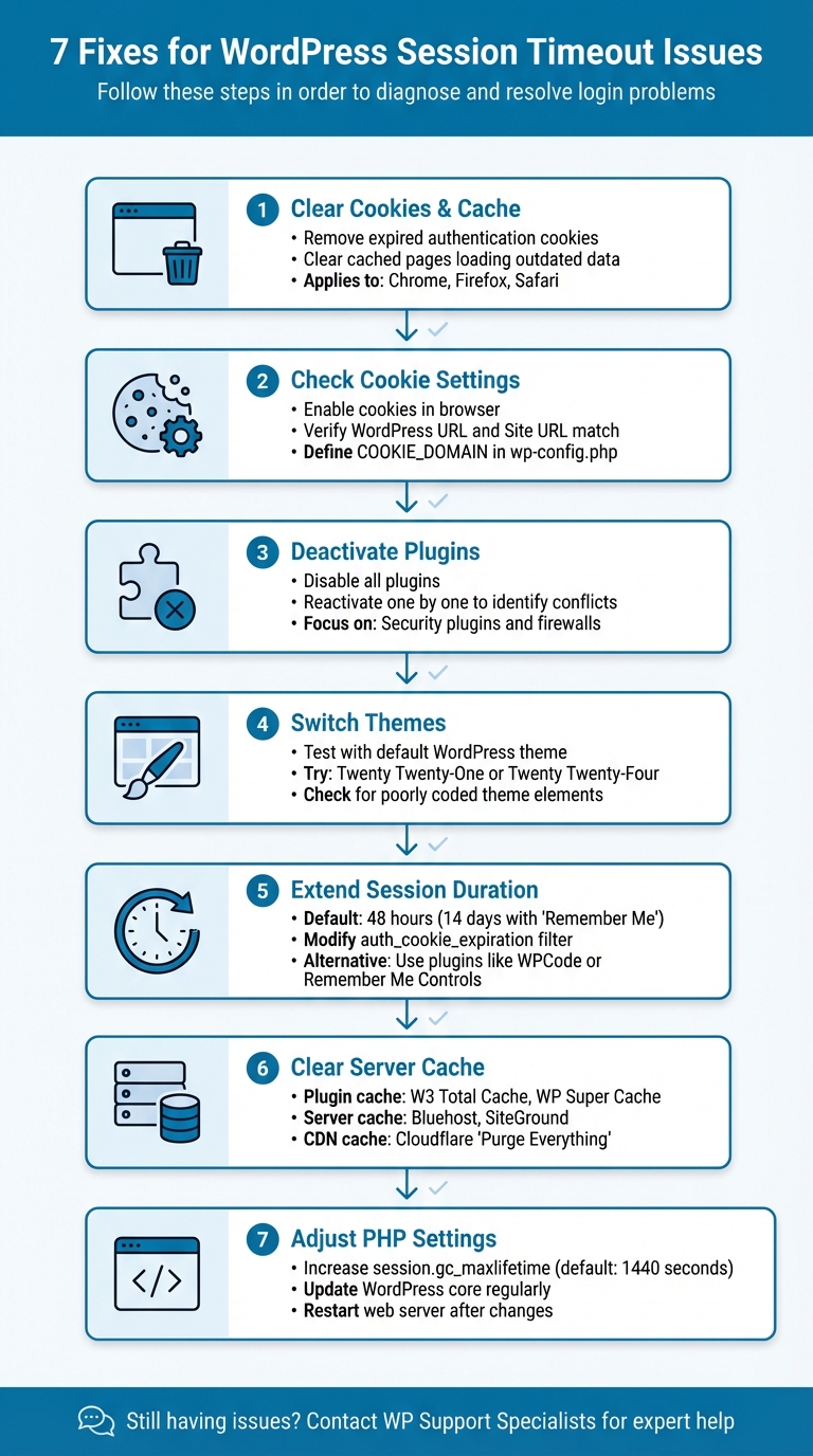 7 Step Troubleshooting Guide for WordPress Session Timeout Issues