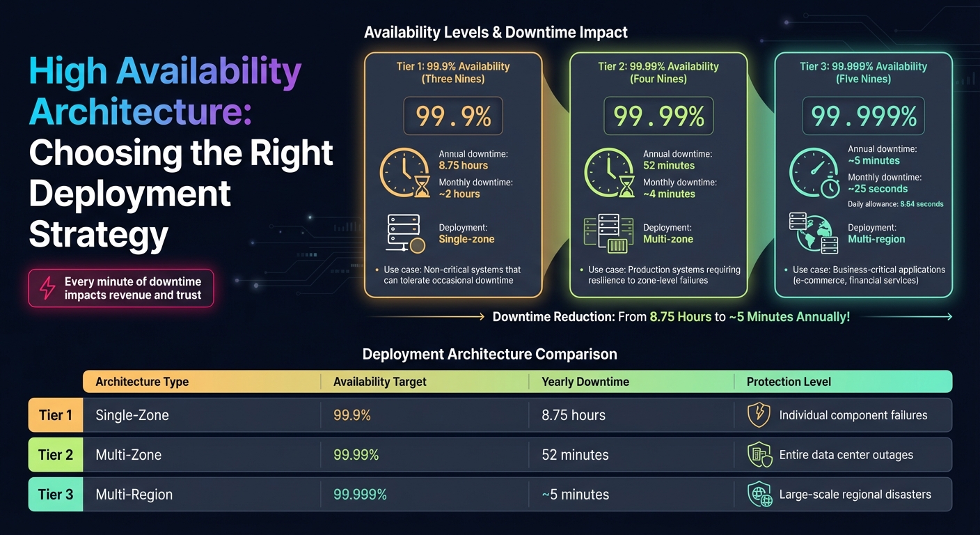 Cloud Availability Tiers: Downtime Comparison and Deployment Architecture