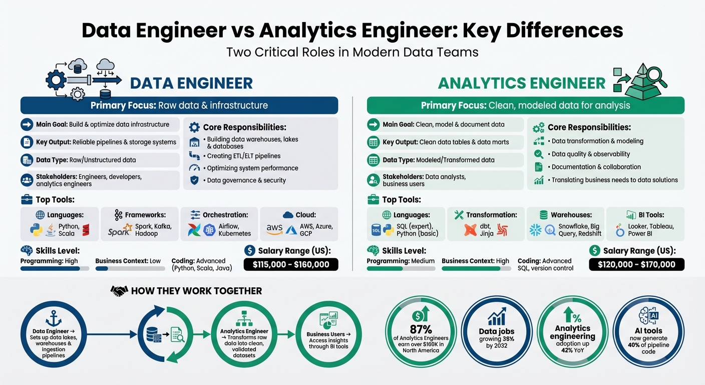 Data Engineer vs Analytics Engineer: Roles, Skills, Tools and Salaries Comparison