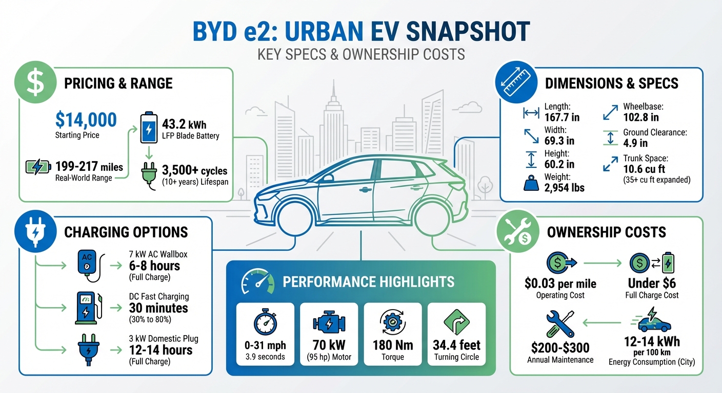 BYD e2 Key Specifications and Cost Breakdown