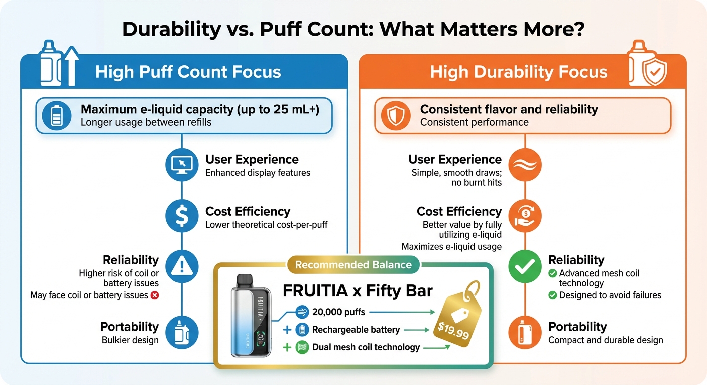 Durability vs Puff Count Comparison for Disposable Vapes