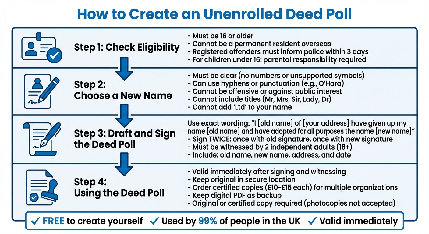 How to Create an Unenrolled Deed Poll in the UK - Step by Step Guide
