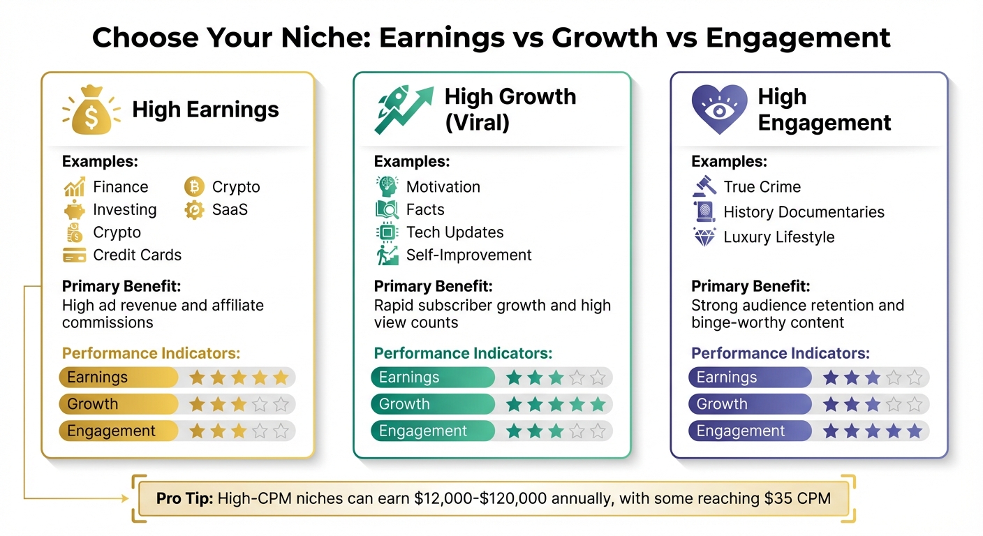 Best YouTube Niches for Faceless AI Channels: Earnings, Growth & Engagement Comparison