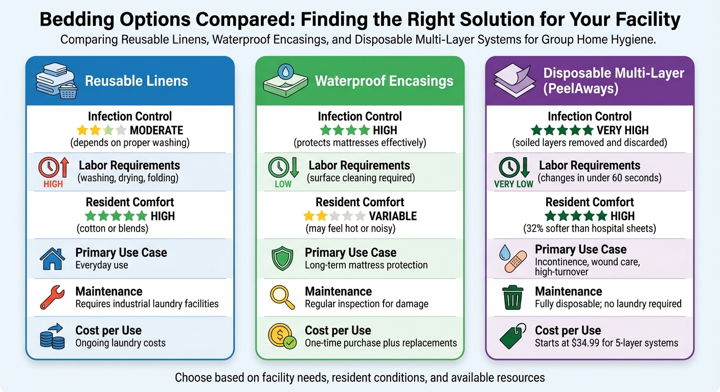 Bedding Options Comparison for Group Homes: Infection Control, Labor and Comfort