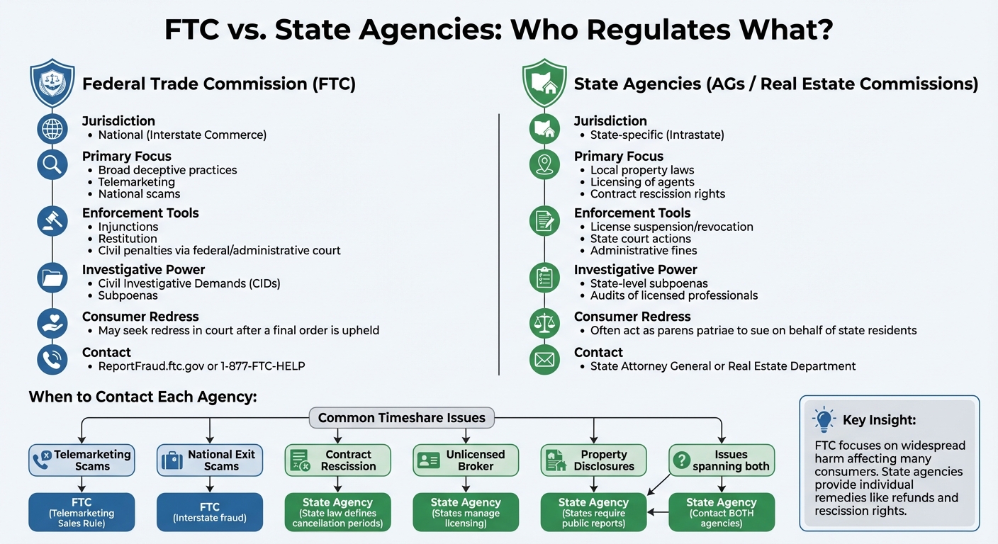FTC vs State Agencies: Timeshare Regulation Authority and Enforcement Comparison