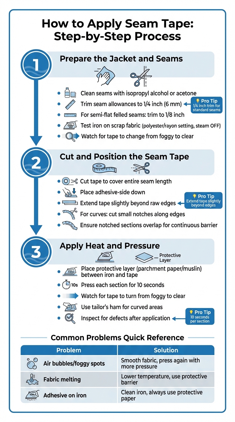 Seam Taping Application Process: 3-Step Guide for Waterproof Jackets