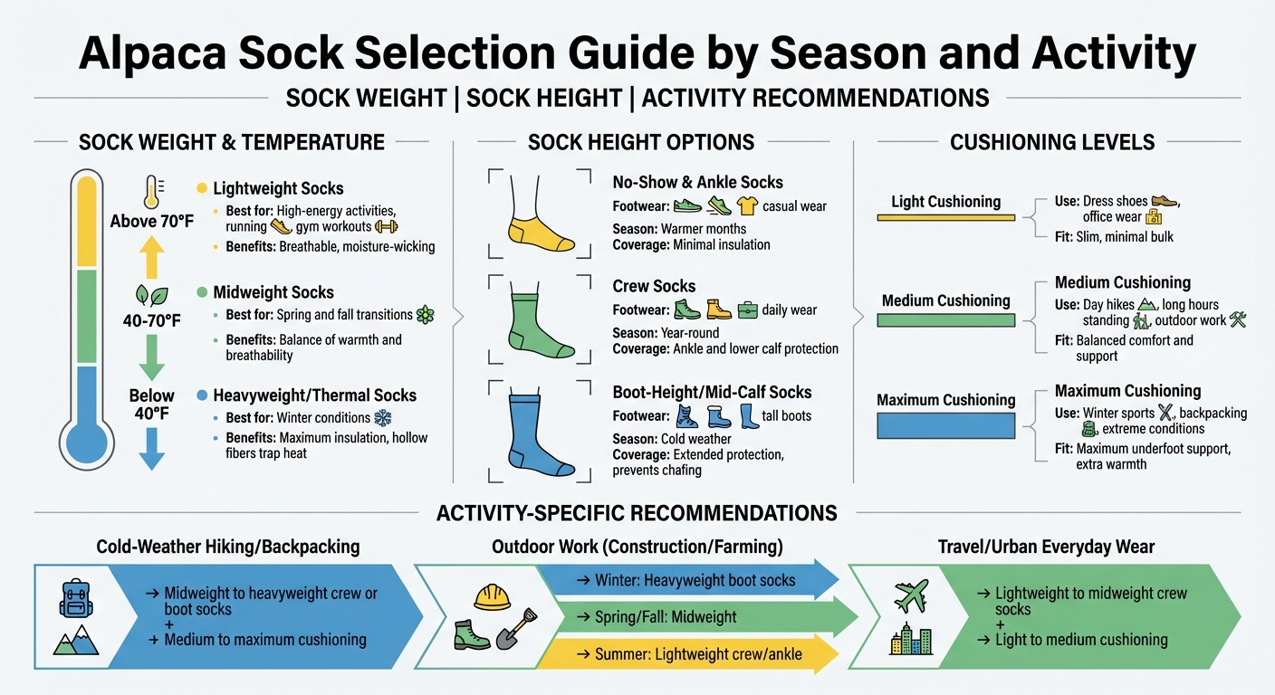 Alpaca Sock Selection Guide by Season and Activity