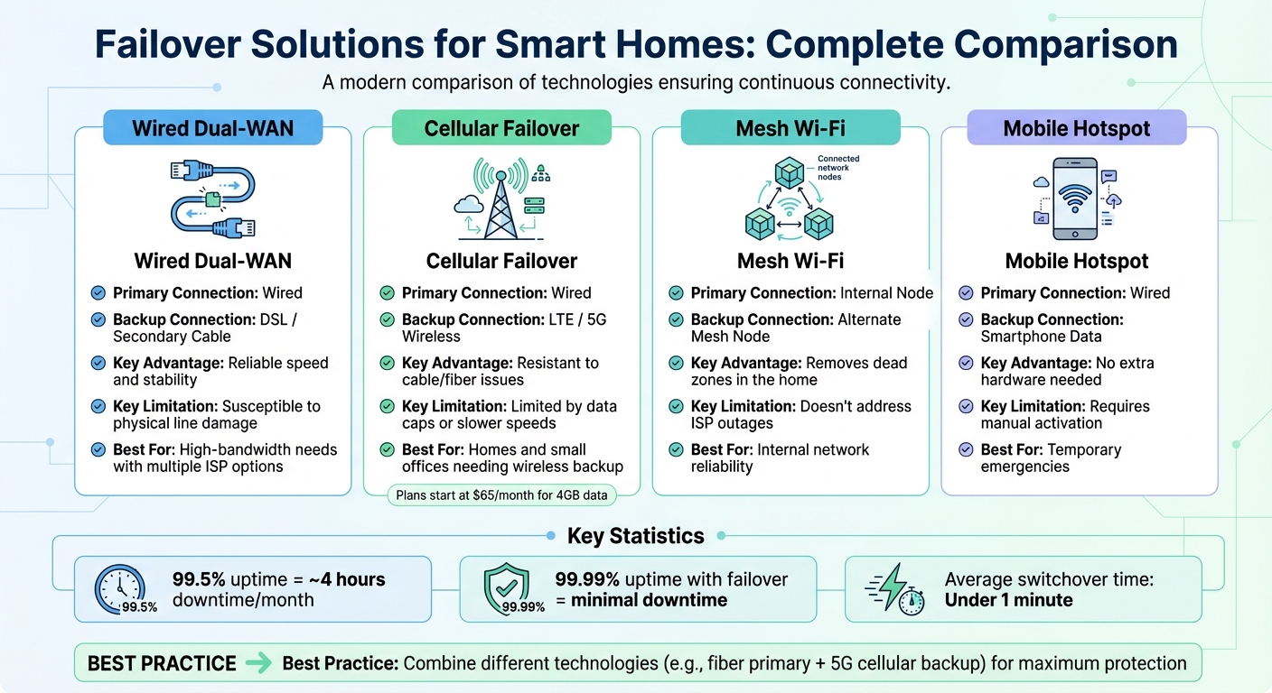 Smart Home Failover Solutions Comparison: Features, Benefits and Limitations