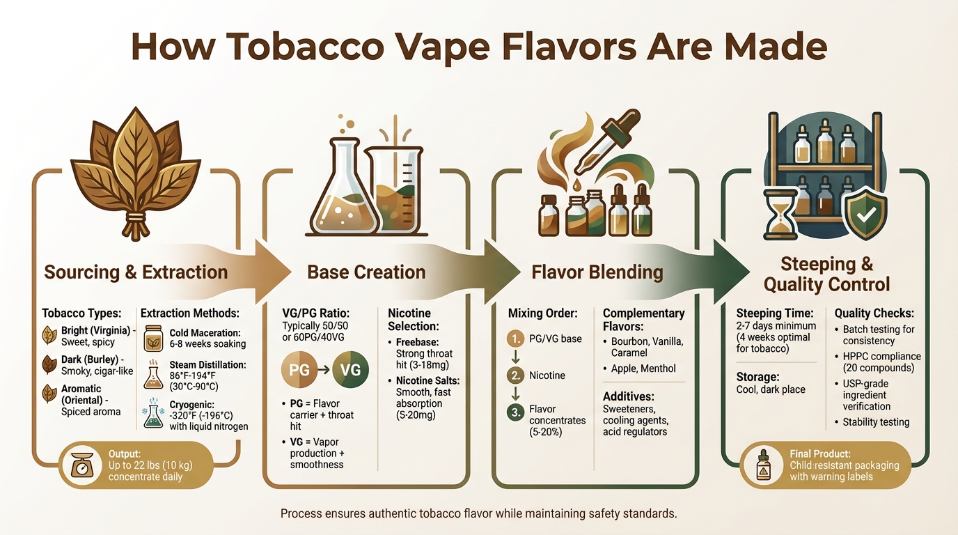 How Tobacco Vape Flavors Are Made: 4-Stage Manufacturing Process