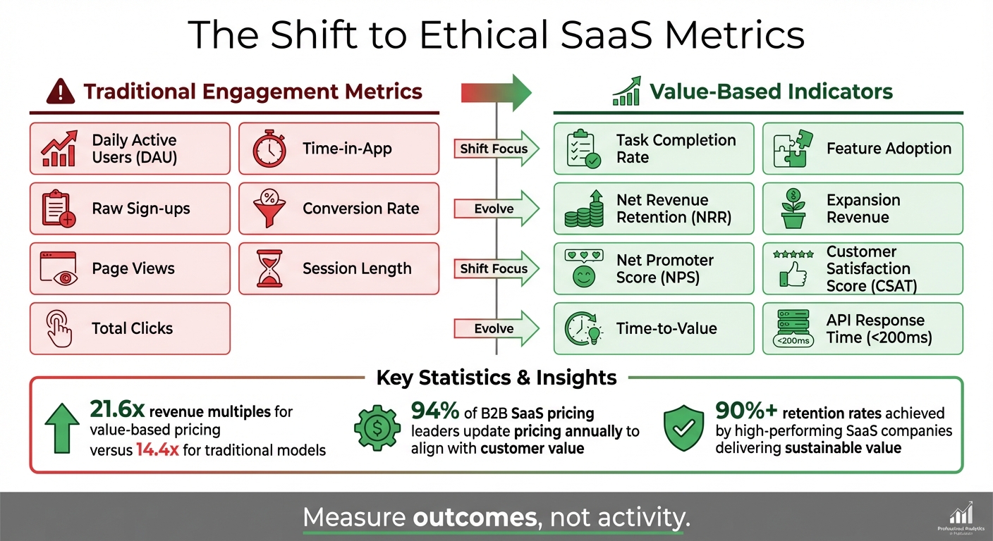 Traditional Engagement Metrics vs Value-Based Indicators for Ethical SaaS