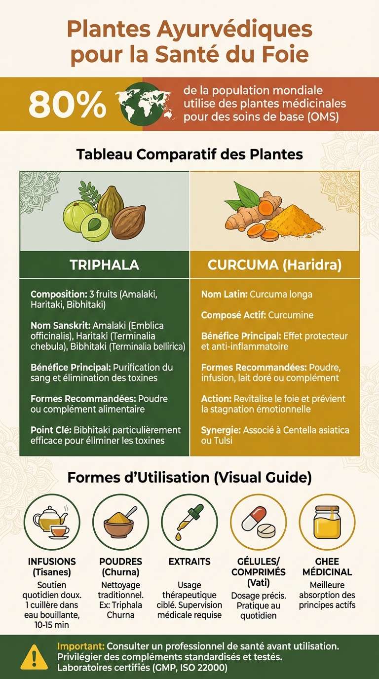 Principales plantes ayurvédiques pour la santé du foie : bienfaits et formes d'utilisation