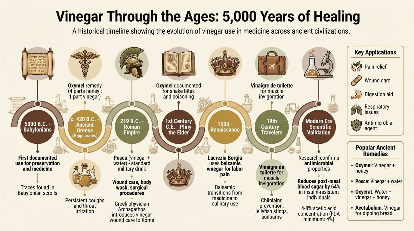 5000 Years of Vinegar in Medicine: From Ancient Civilizations to Modern Use
