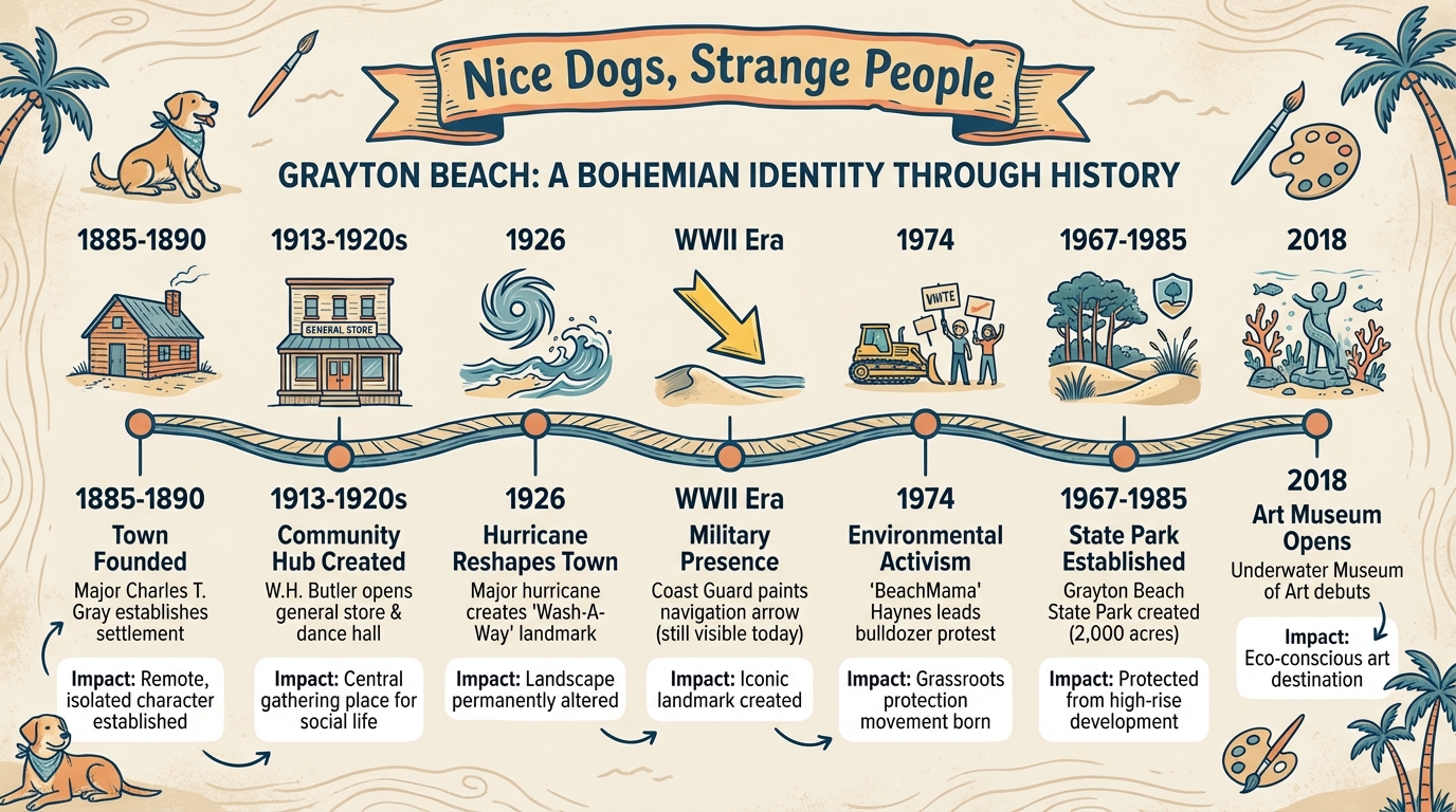 Grayton Beach Historical Timeline: From 1885 Settlement to Modern Bohemian Community