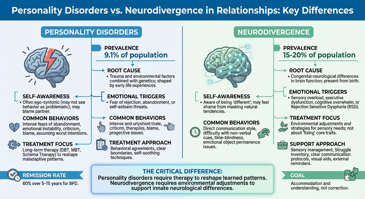 Personality Disorders vs Neurodivergence in Relationships: Key Differences