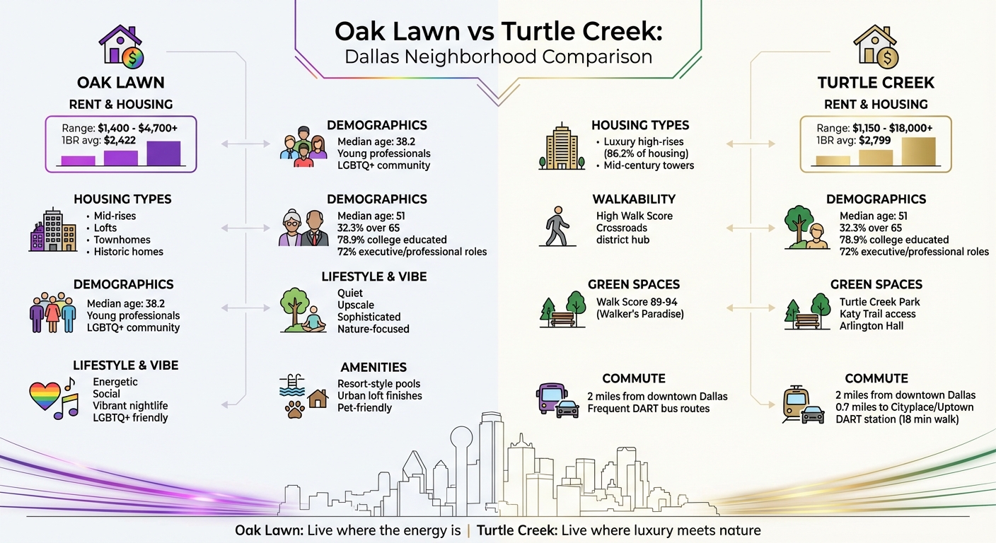 Oak Lawn vs Turtle Creek Dallas Neighborhoods Comparison