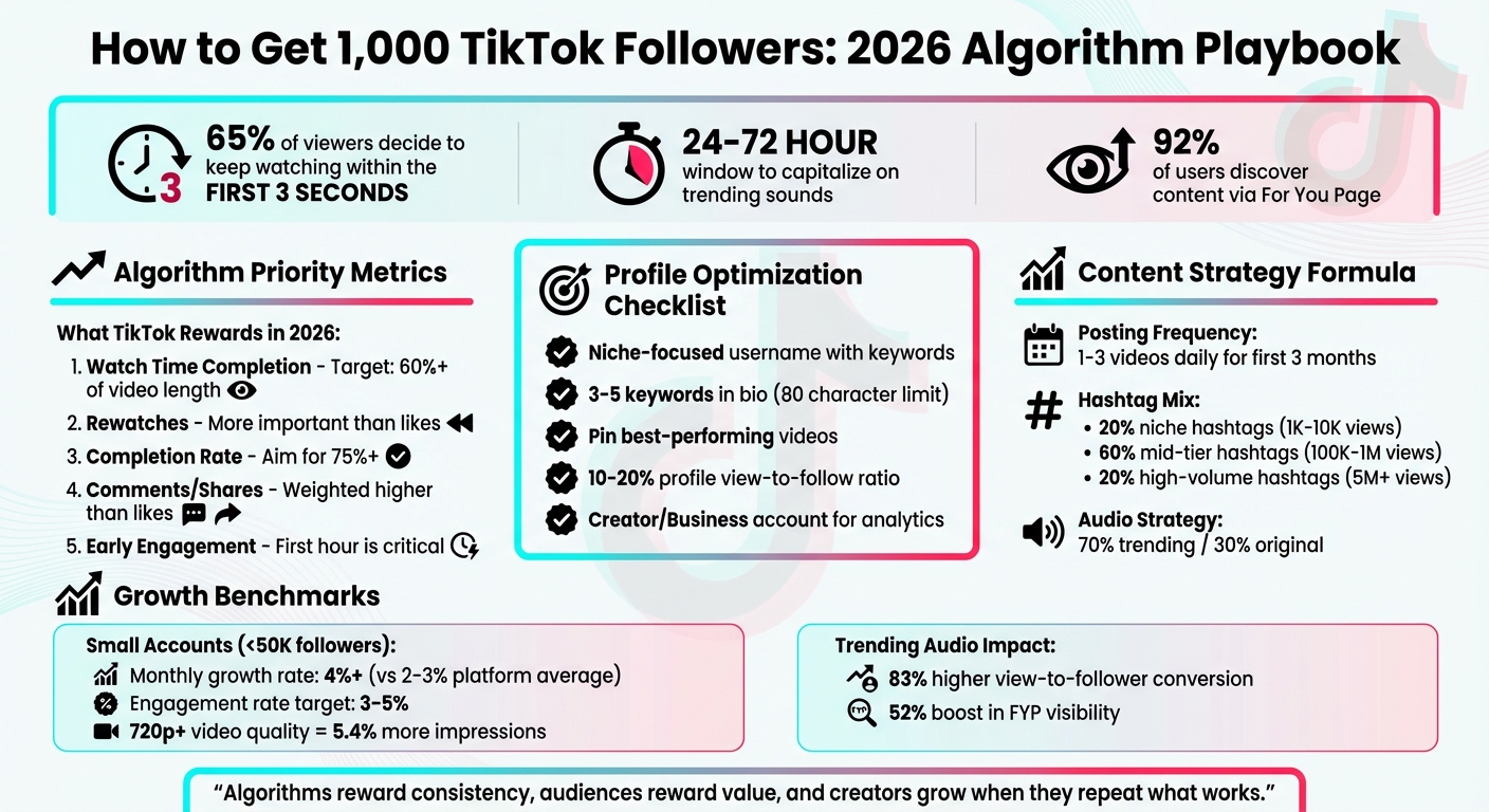 TikTok Algorithm Success Metrics: First 3 Seconds to 1000 Followers