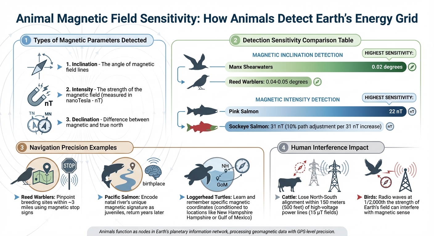 Animal Magnetic Field Sensitivity: Detection Thresholds Across Species