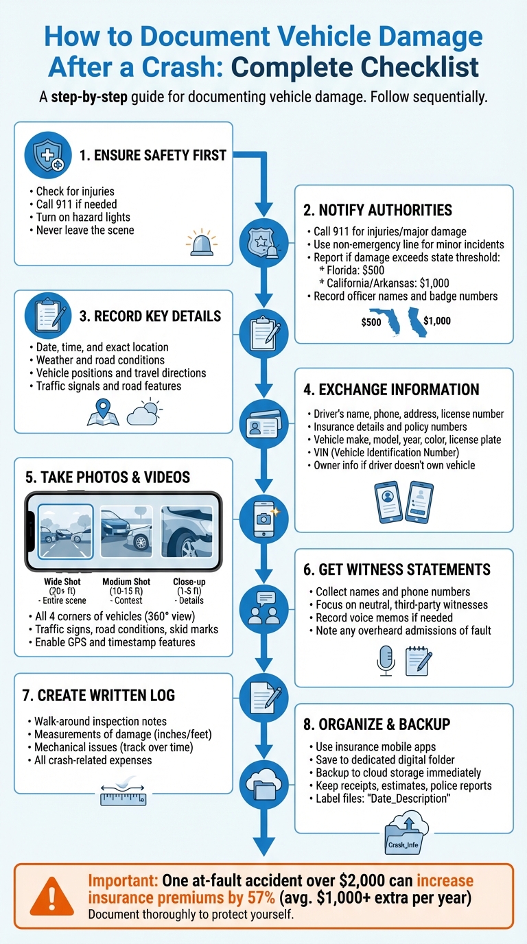 Step-by-Step Guide to Documenting Vehicle Damage After a Car Accident