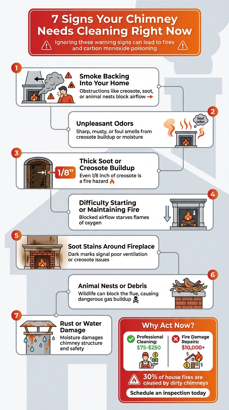 7 Signs Your Chimney Needs Immediate Cleaning