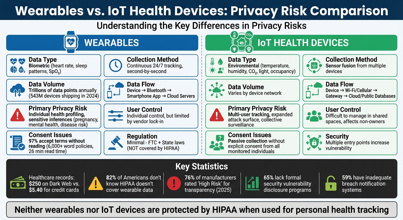 Wearables vs IoT Health Devices Privacy Risks Comparison
