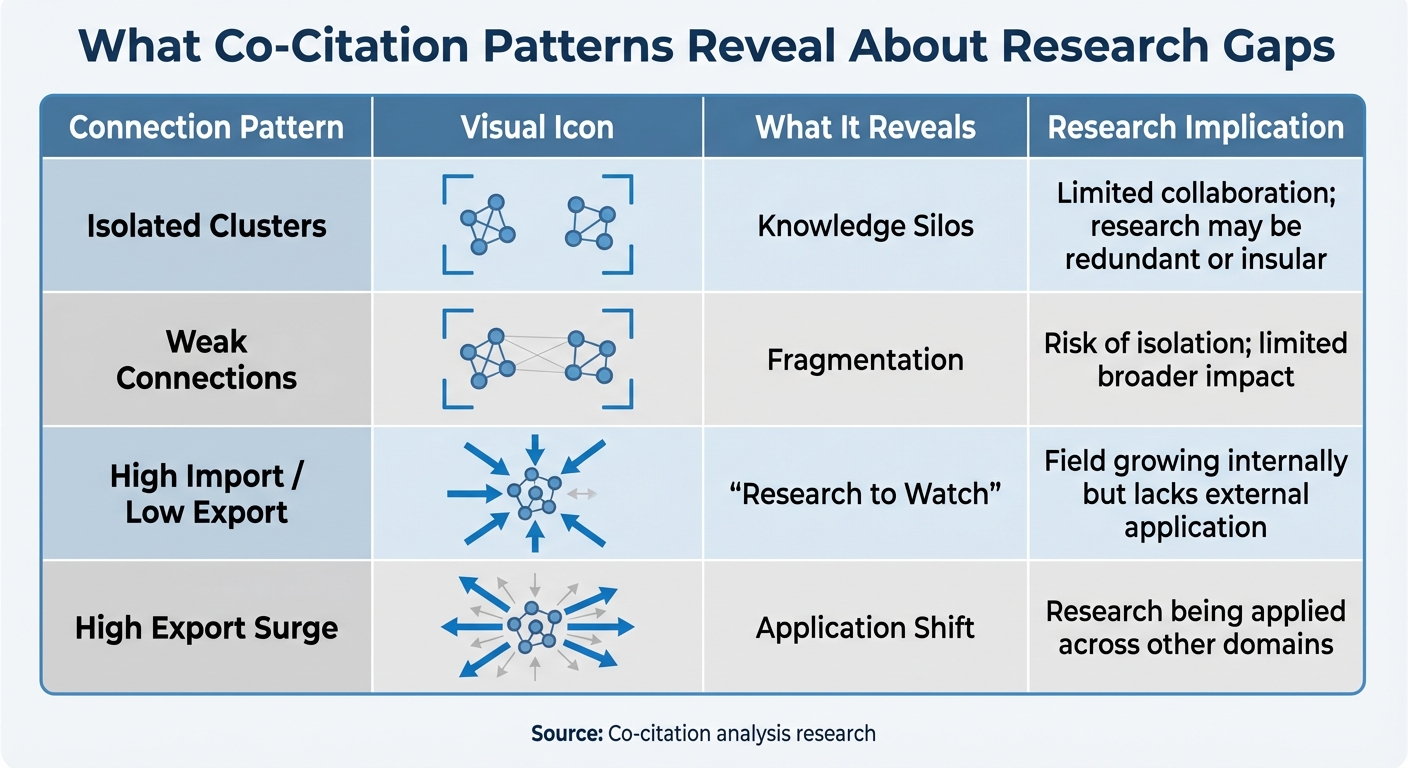 Co-Citation Map Patterns and Research Gap Indicators