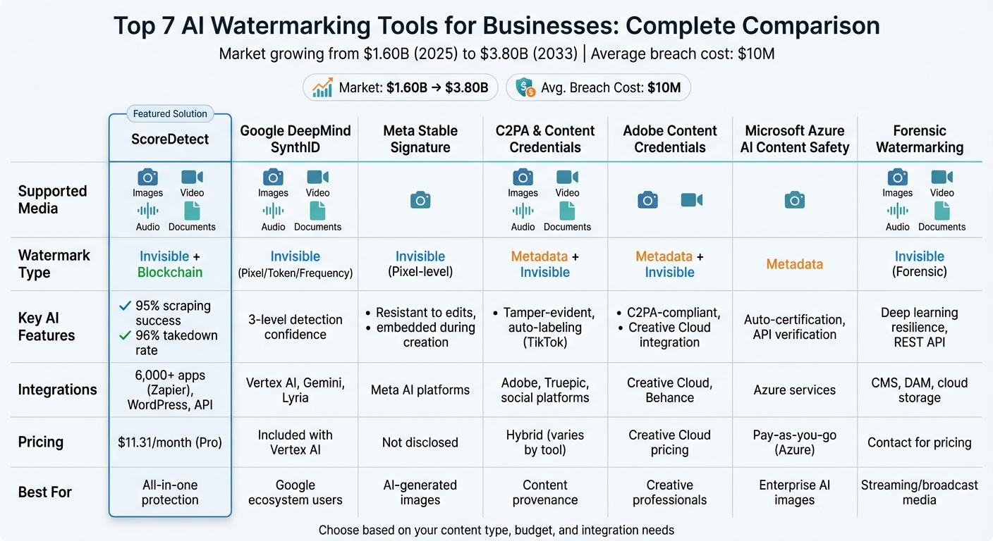 AI Watermarking Tools Comparison: Features, Pricing, and Capabilities