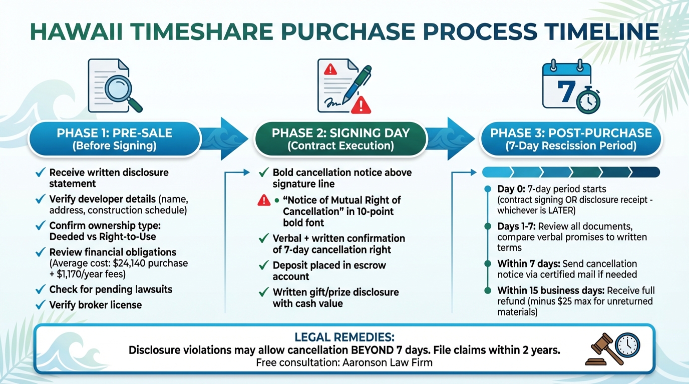 Hawaii Timeshare Purchase Timeline: Pre-Sale to Post-Purchase Checklist