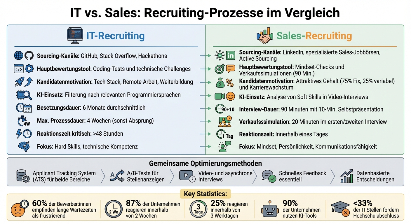 IT vs Sales Recruiting: Prozessvergleich und Best Practices