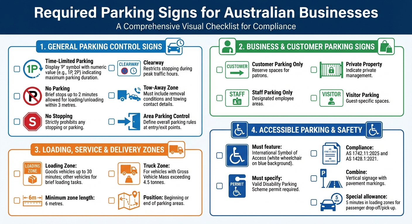 Essential Parking Signs Required for Australian Businesses Compliance Checklist