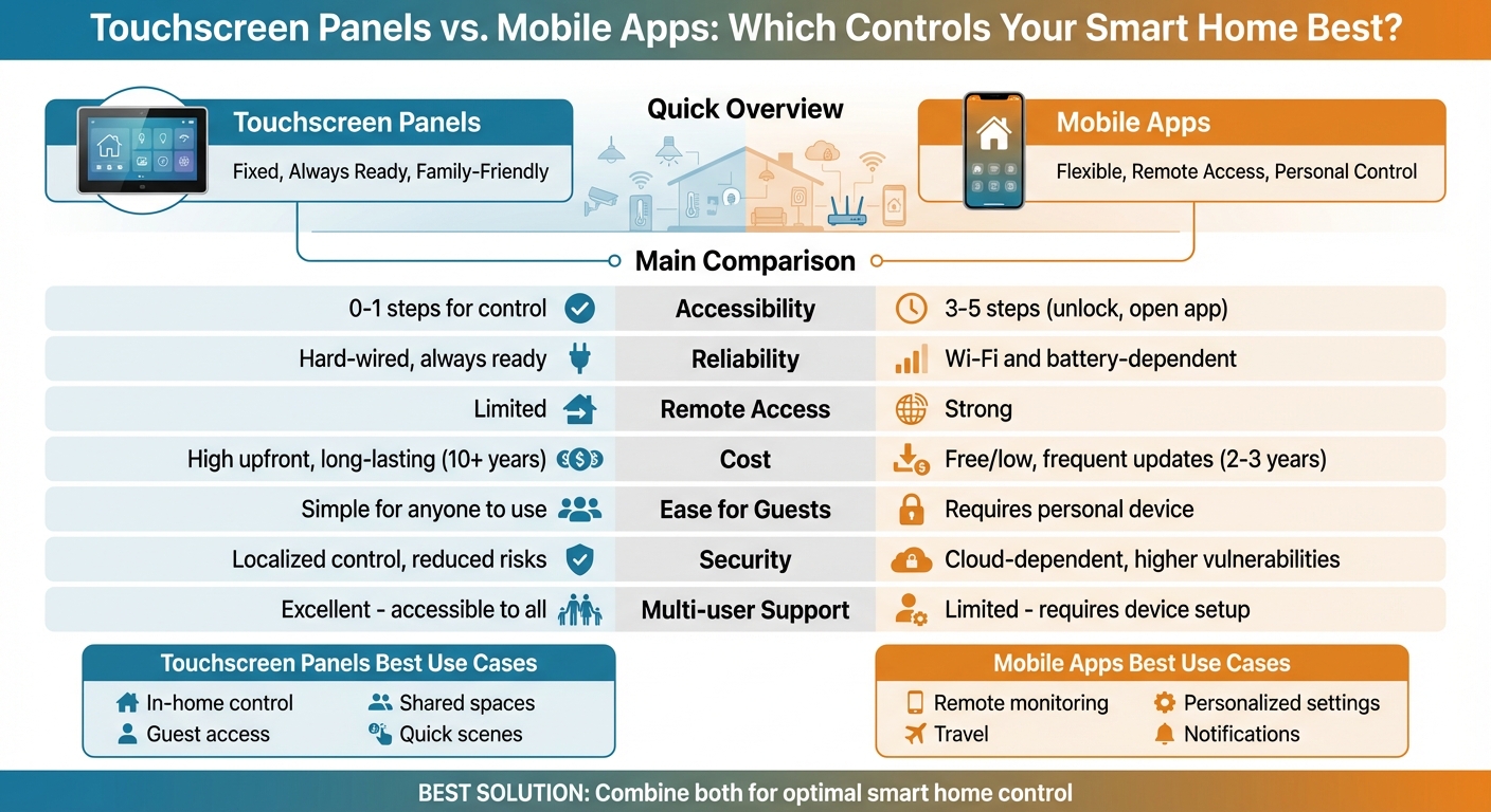 Touchscreen Panels vs Mobile Apps: Smart Home Control Comparison