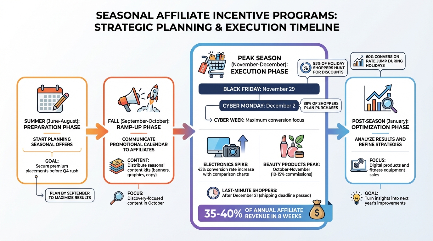 Seasonal Affiliate Marketing Timeline: Summer to Peak Holiday Shopping