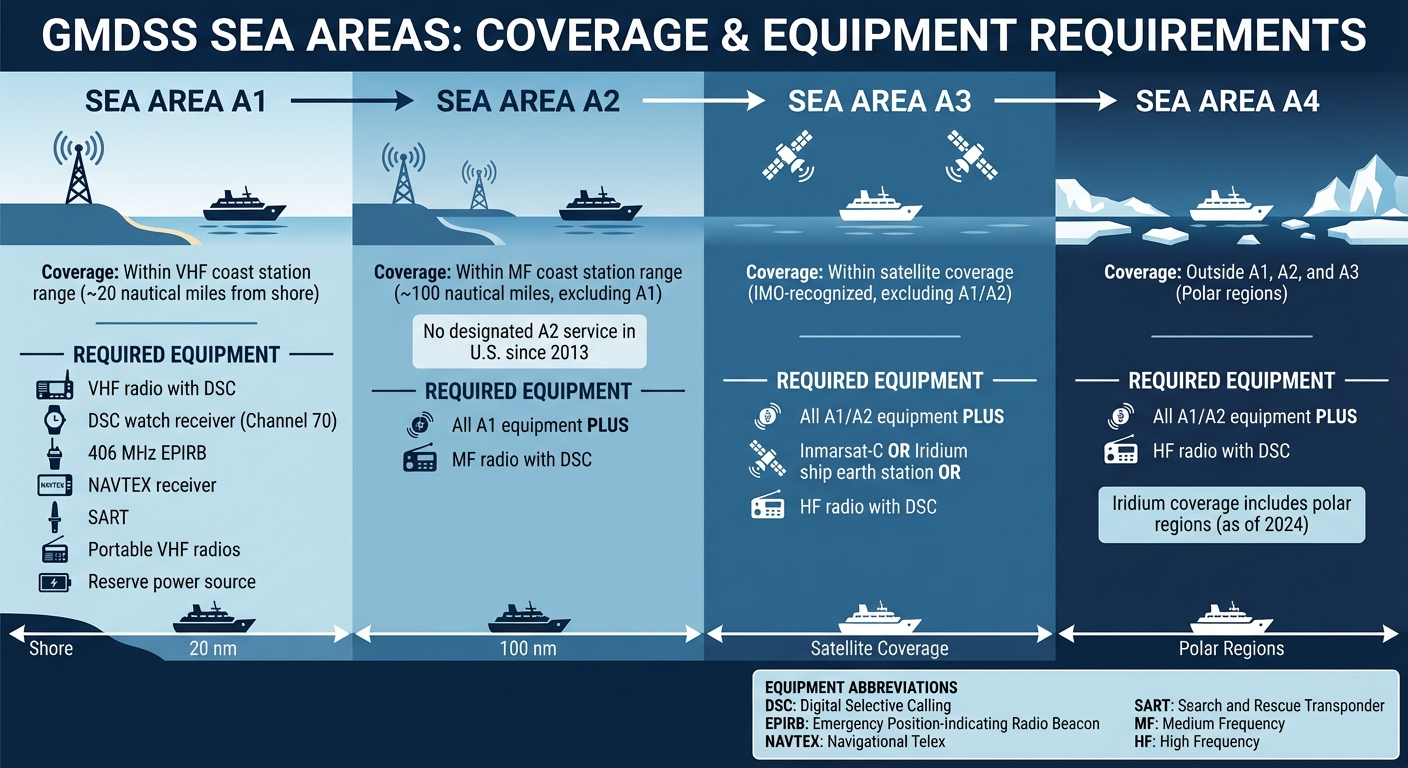 GMDSS Sea Areas and Required Equipment by Maritime Zone