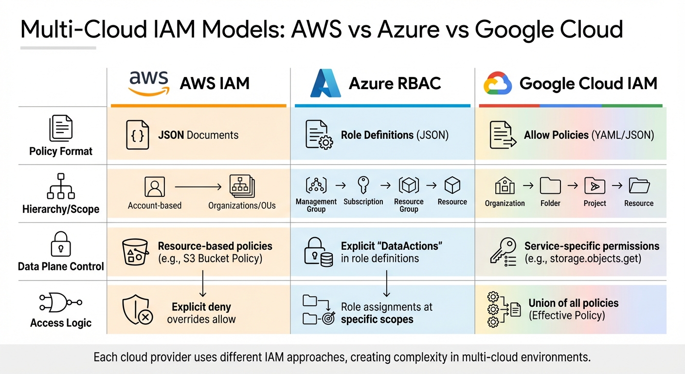 AWS vs Azure vs Google Cloud IAM and RBAC Comparison